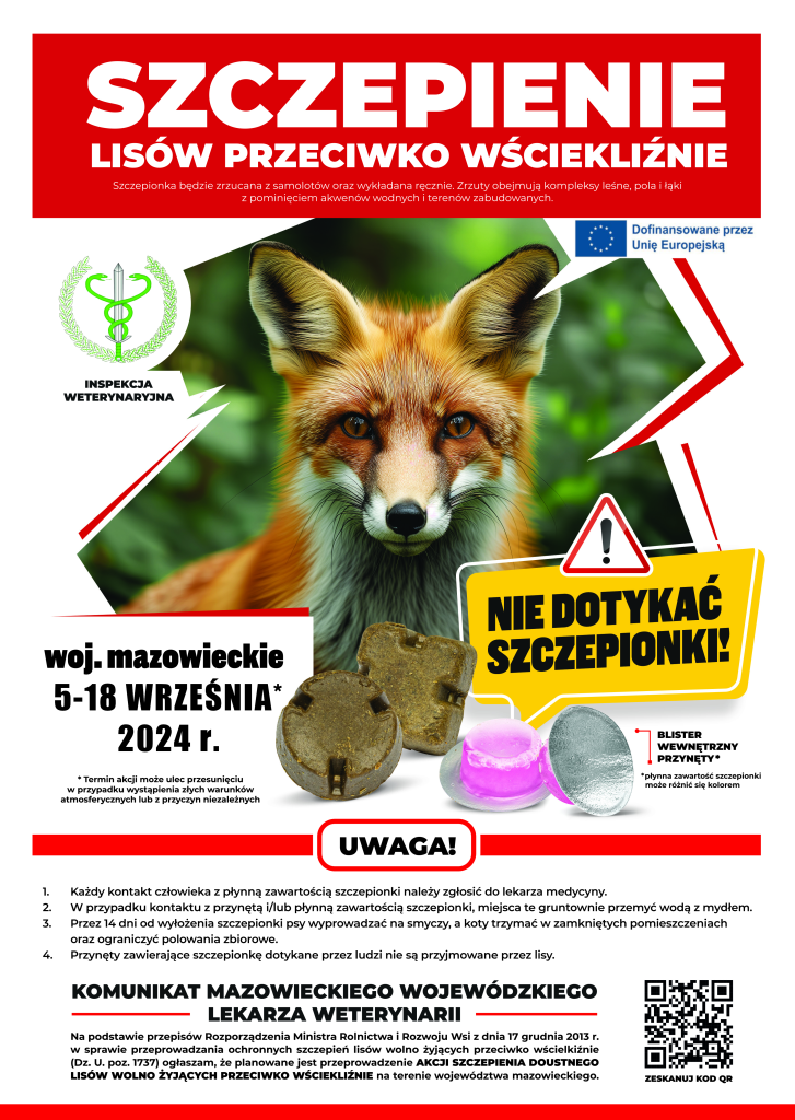 Plakat - Szczepienie lisów przeciwko wściekliżnie