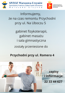 Informacja - Remont w przychodni przy ulicy Na Uboczu 5