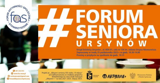 Plakat - Forum seniora Ursynów