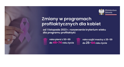 Plakat - MZ zmiany w profilaktyce dla kobiet