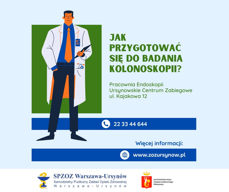 Plakat - Jak przygotować się do badania kolonoskopii