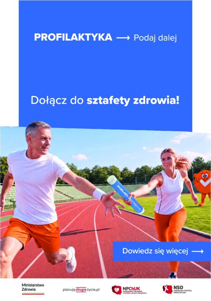 Plakat przedstawia udział w programach profikaltycznych pod hasłem podaj dalej