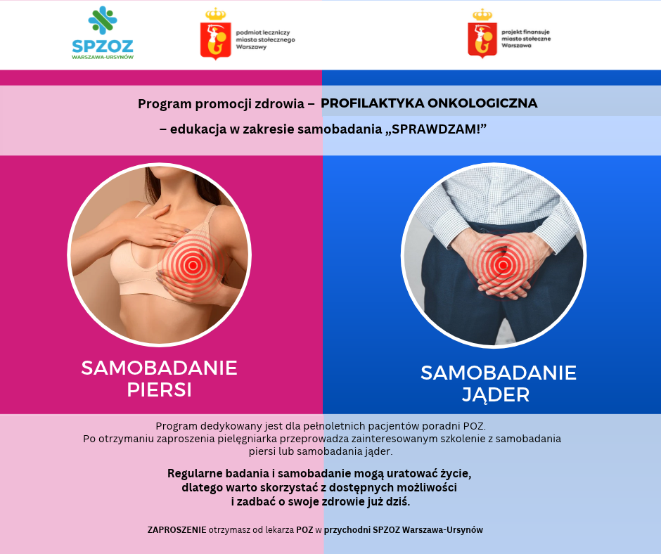 Informacja o programie profilaktycznym samobadania sprawdzam